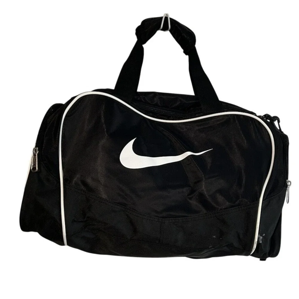 Nike Brasilia Small‎ Duffel Bag Black White Swoosh Gym Training Travel Bag